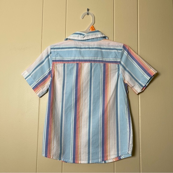 Colorful Striped Kids Shirt size 7 100% cotton - Picture 2 of 5